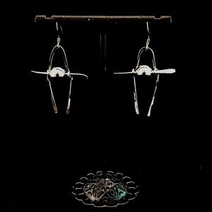 🎄 Christmas Gift Idea — Wishbone Beaded Sterling Silver Earrings – 1½" Drop"